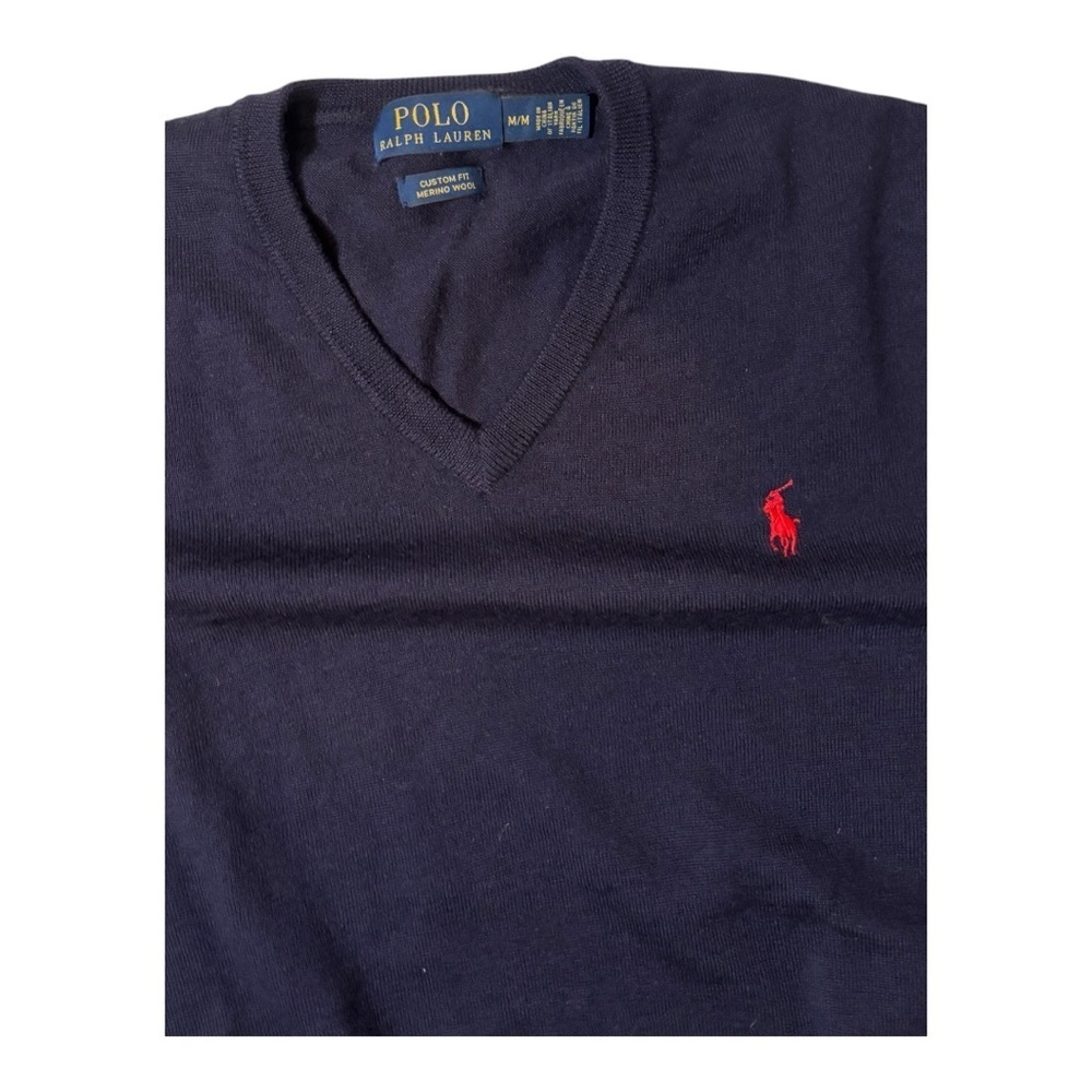 Ralph Lauren Polo V Neck Sweater Size M
Wool Preppie Dark Academia Old Money - Picture 2 of 5